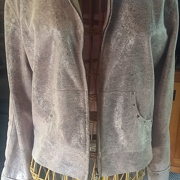 Calispia ® Vintage Boho Faux snakeskin bomber jacket! - Picture 3 of 10